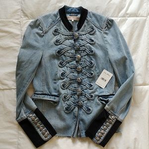 Free People Seamed and Structured Denim Jacket